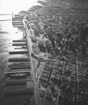 Aerial View of the Embarcadero Freeway