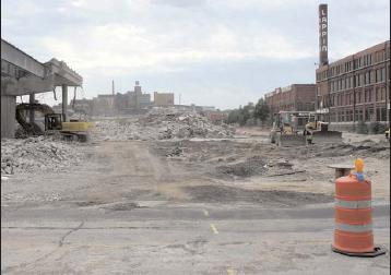 Demolition of the Park East Freeway